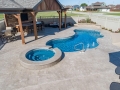 Overview of Fiberglass Pool and Spa with Outdoor Living Area